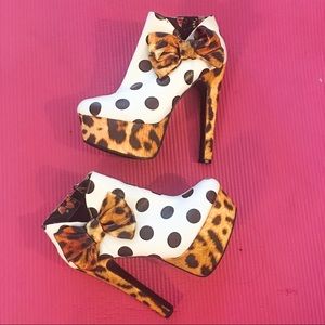 Iron Fist Lolita Love Polka Dot Leopard Booties
